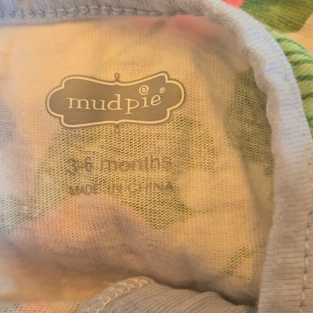 Mud Pie Strawberry Print Footies, SIZE 3-6 Months